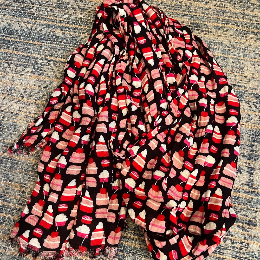 Kate Spade Take The Cake Print Yes Please Scarf